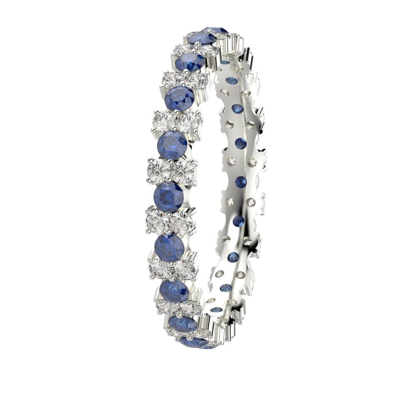 Sapphire and Diamond Garland Full Eternity Ring 1.50Ct