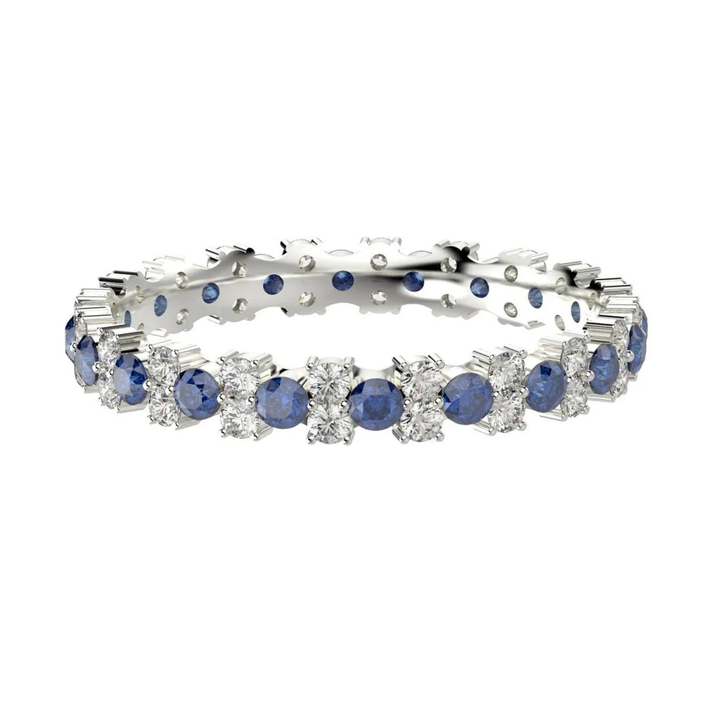 Sapphire and Diamond Garland Full Eternity Ring 1.50Ct