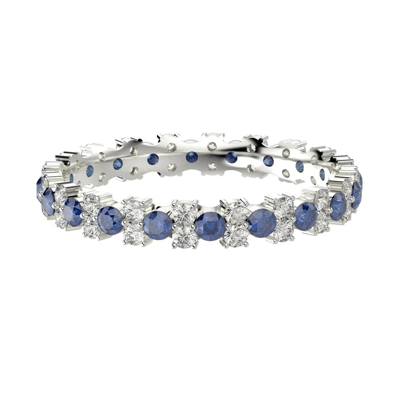 Sapphire and Diamond Garland Full Eternity Ring 1.50Ct