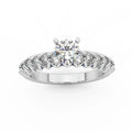 Round Diamond & Sapphire Designer Engagement Ring