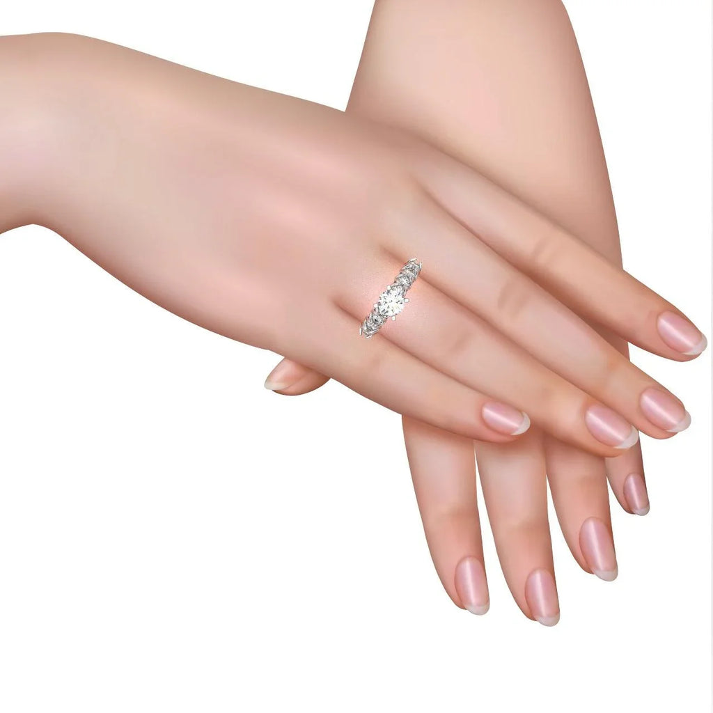 Round Diamond & Sapphire Designer Engagement Ring