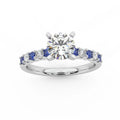 Round Diamond & Sapphire Engagement Ring