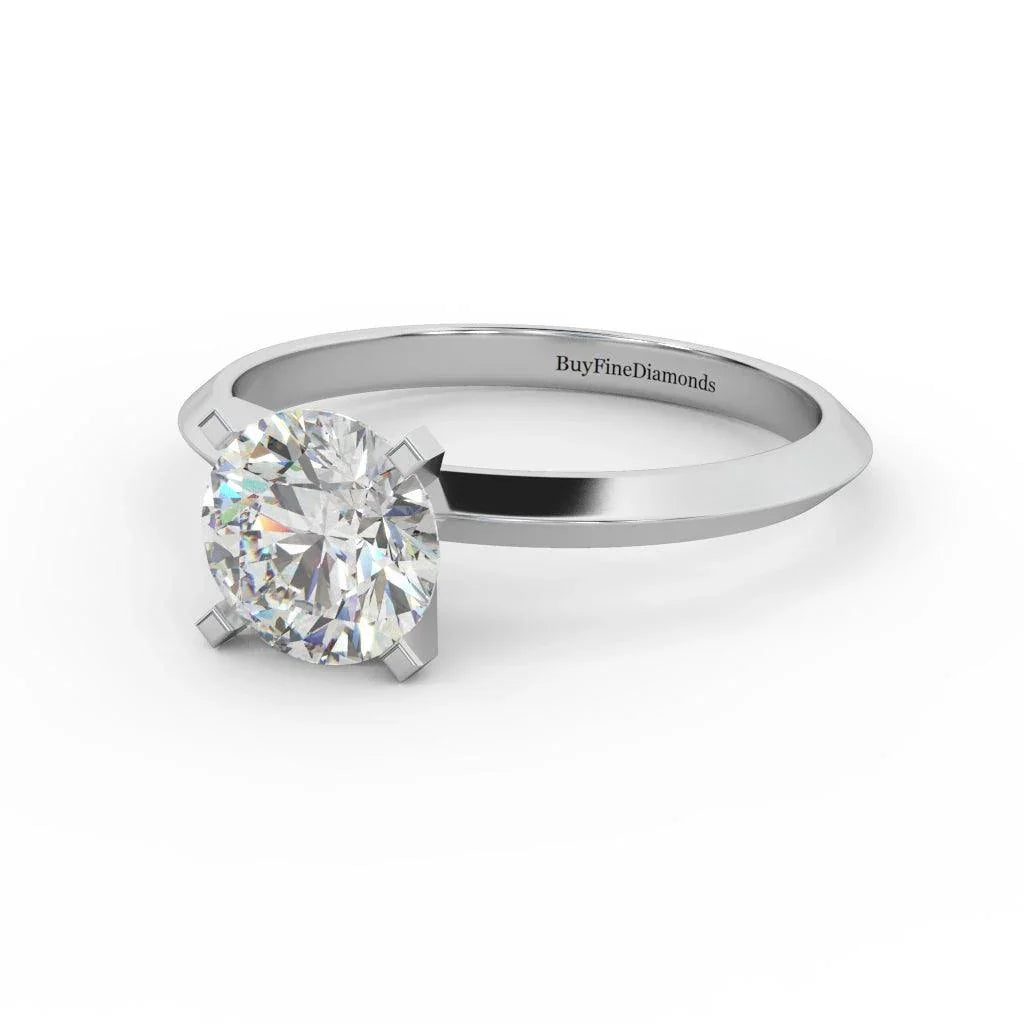Round Diamond Knife Edge Solitaire Engagement Ring - Customize Your Own