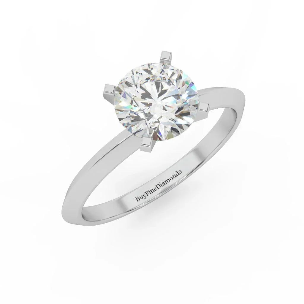 Round Diamond Knife Edge Solitaire Engagement Ring - Customize Your Own