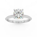 Round Diamond Knife Edge Solitaire Engagement Ring - Customize Your Own