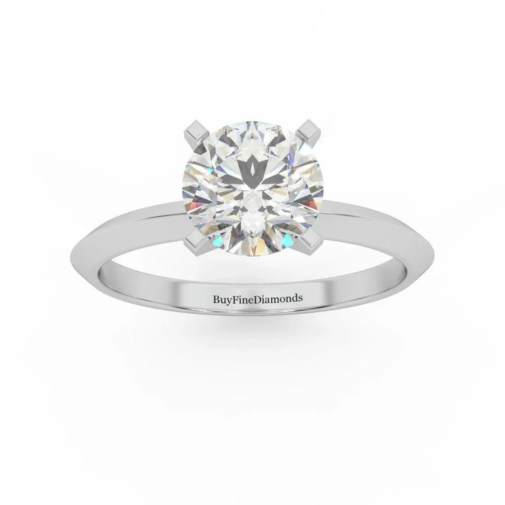 Round Diamond Knife Edge Solitaire Engagement Ring - Customize Your Own
