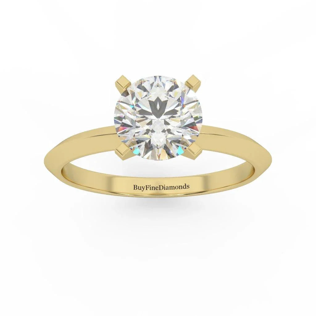 Round Diamond Knife Edge Solitaire Engagement Ring - Customize Your Own
