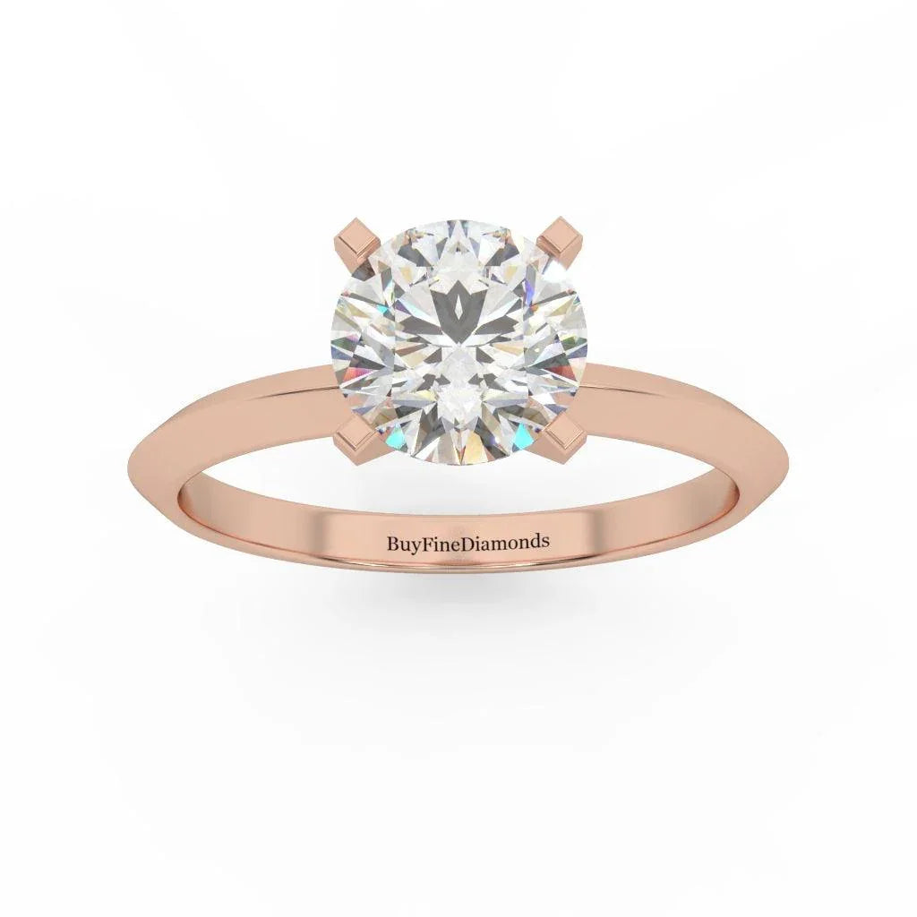 Round Diamond Knife Edge Solitaire Engagement Ring - Customize Your Own