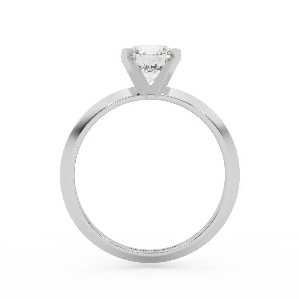 Round Diamond Knife Edge Solitaire Engagement Ring - Customize Your Own