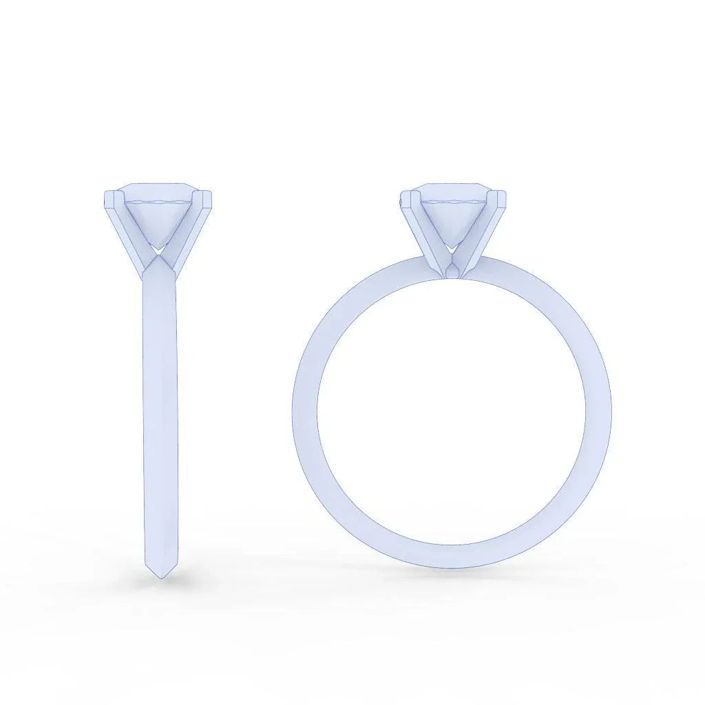 Round Diamond Knife Edge Solitaire Engagement Ring - Customize Your Own