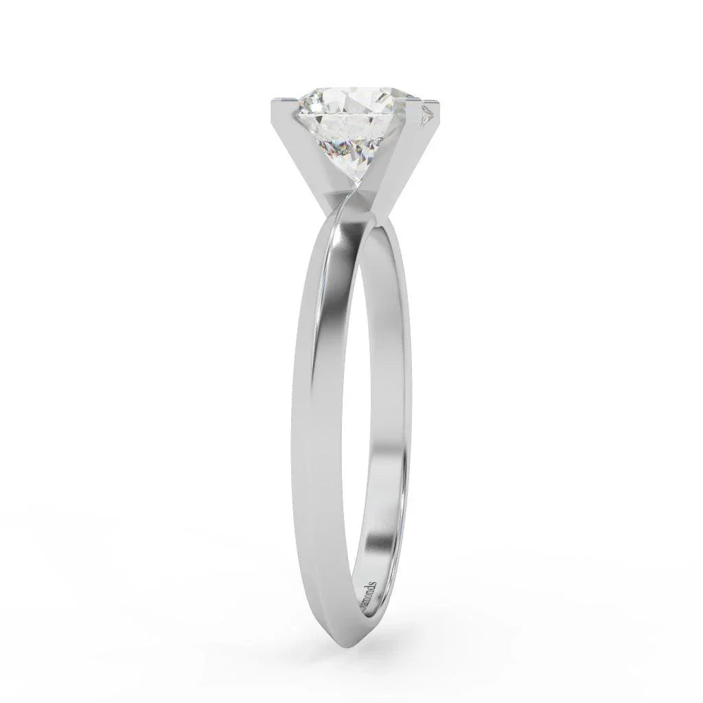 Round Diamond Knife Edge Solitaire Engagement Ring - Customize Your Own