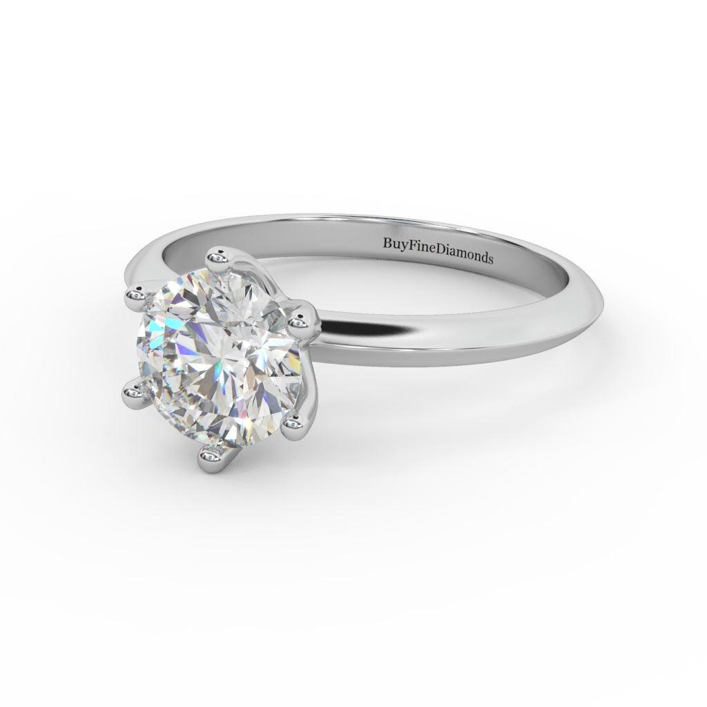 Round Diamond 6 Claw Tiffany Style Solitaire Ring - Customize Your Own