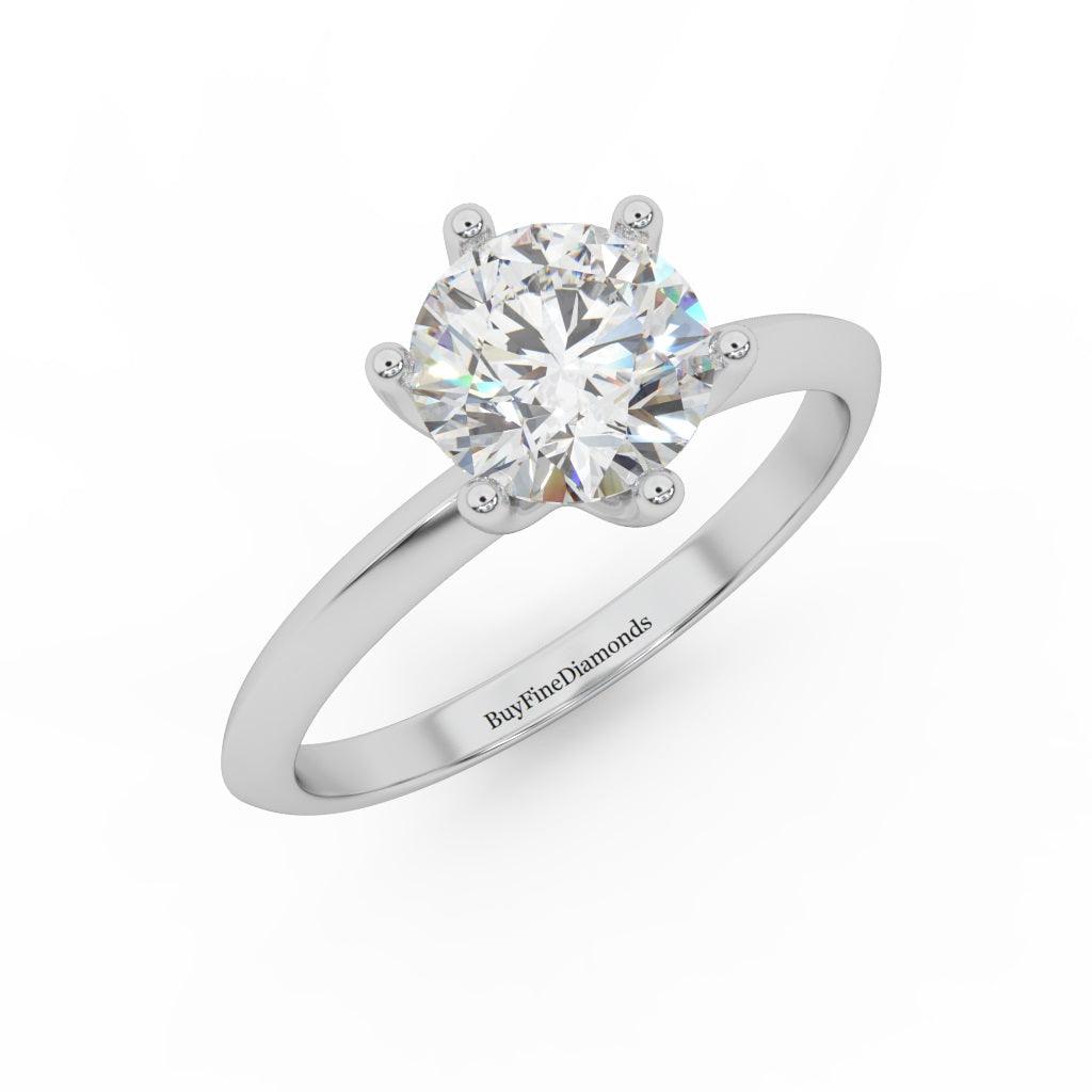 Round Diamond 6 Claw Tiffany Style Solitaire Ring - Customize Your Own