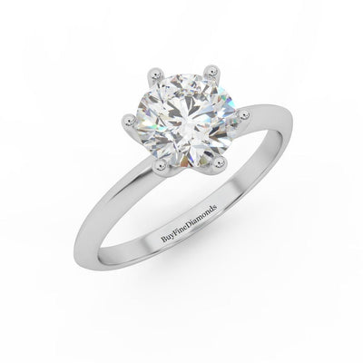 Round Diamond 6 Claw Tiffany Style Solitaire Ring - Customize Your Own