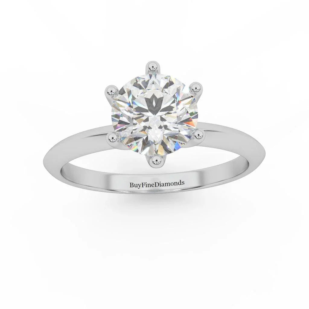 Round Diamond 6 Claw Tiffany Style Solitaire Ring - Customize Your Own