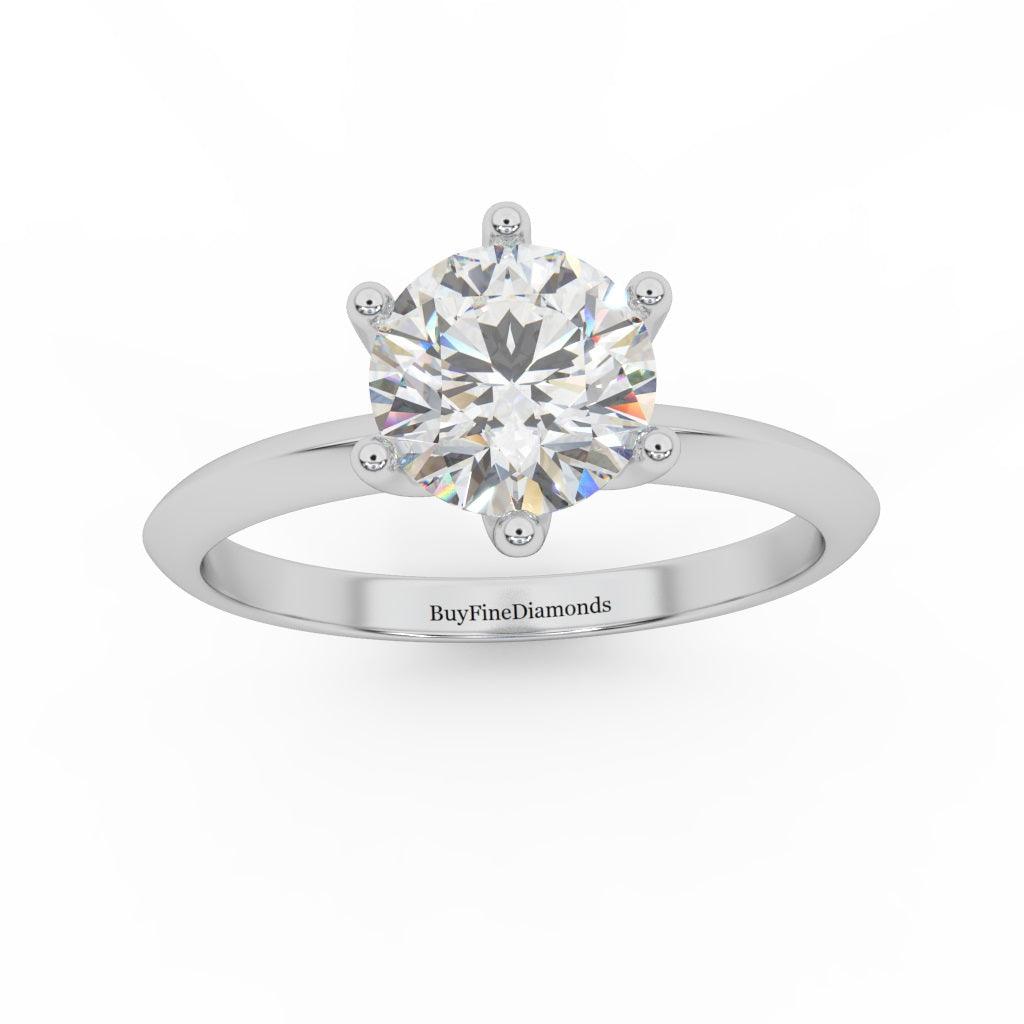 Round Diamond 6 Claw Tiffany Style Solitaire Ring - Customize Your Own