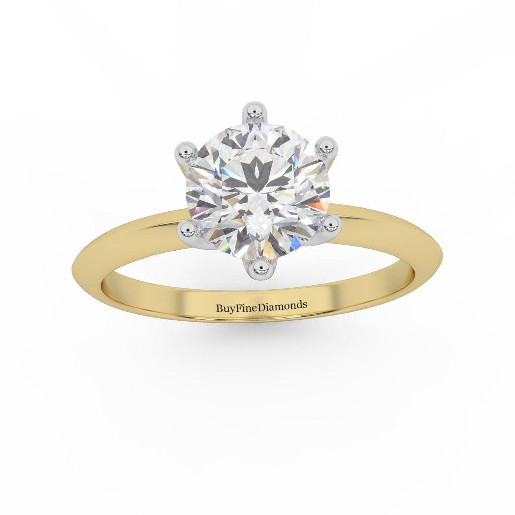 Round Diamond 6 Claw Tiffany Style Solitaire Ring - Customize Your Own