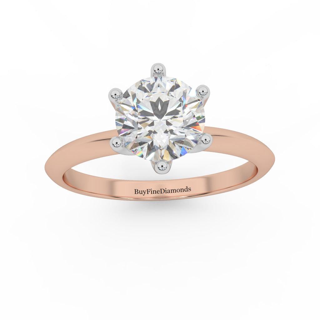 Round Diamond 6 Claw Tiffany Style Solitaire Ring - Customize Your Own