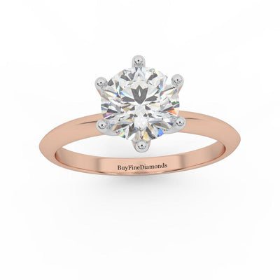 Round Diamond 6 Claw Tiffany Style Solitaire Ring - Customize Your Own