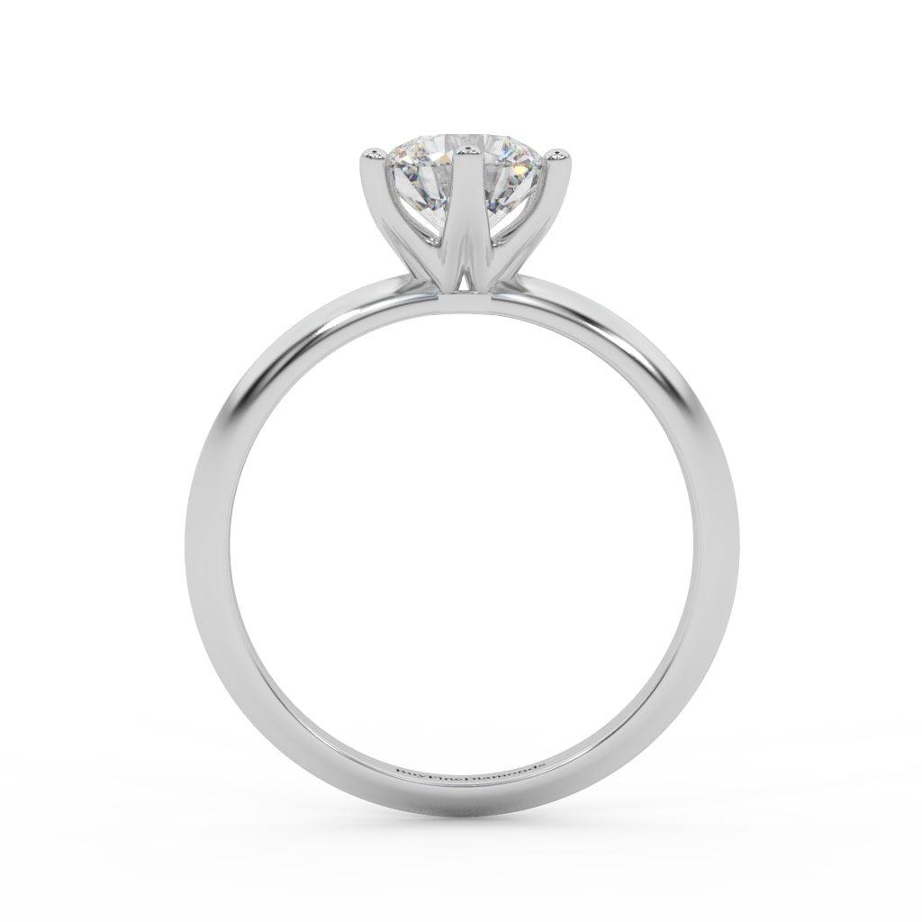 Round Diamond 6 Claw Tiffany Style Solitaire Ring - Customize Your Own