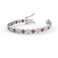 Ruby & Diamond Tennis Bracelet Crafted In White Gold 6.00ct - Amada Diamonds