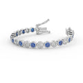 Sapphire & Diamond Tennis Bracelet Crafted In White Gold 6.00ct - Amada Diamonds