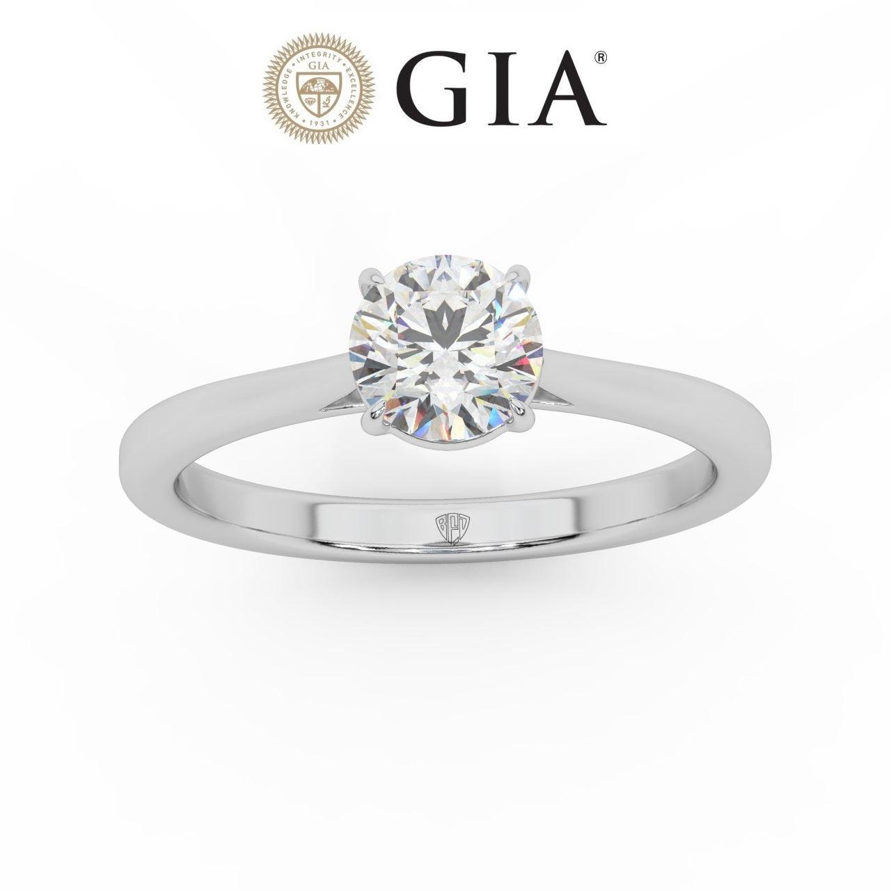 Clearance Sale ! GIA 0.30Ct-0.41Ct Round Diamond Solitaire Engagement Ring In Platinum