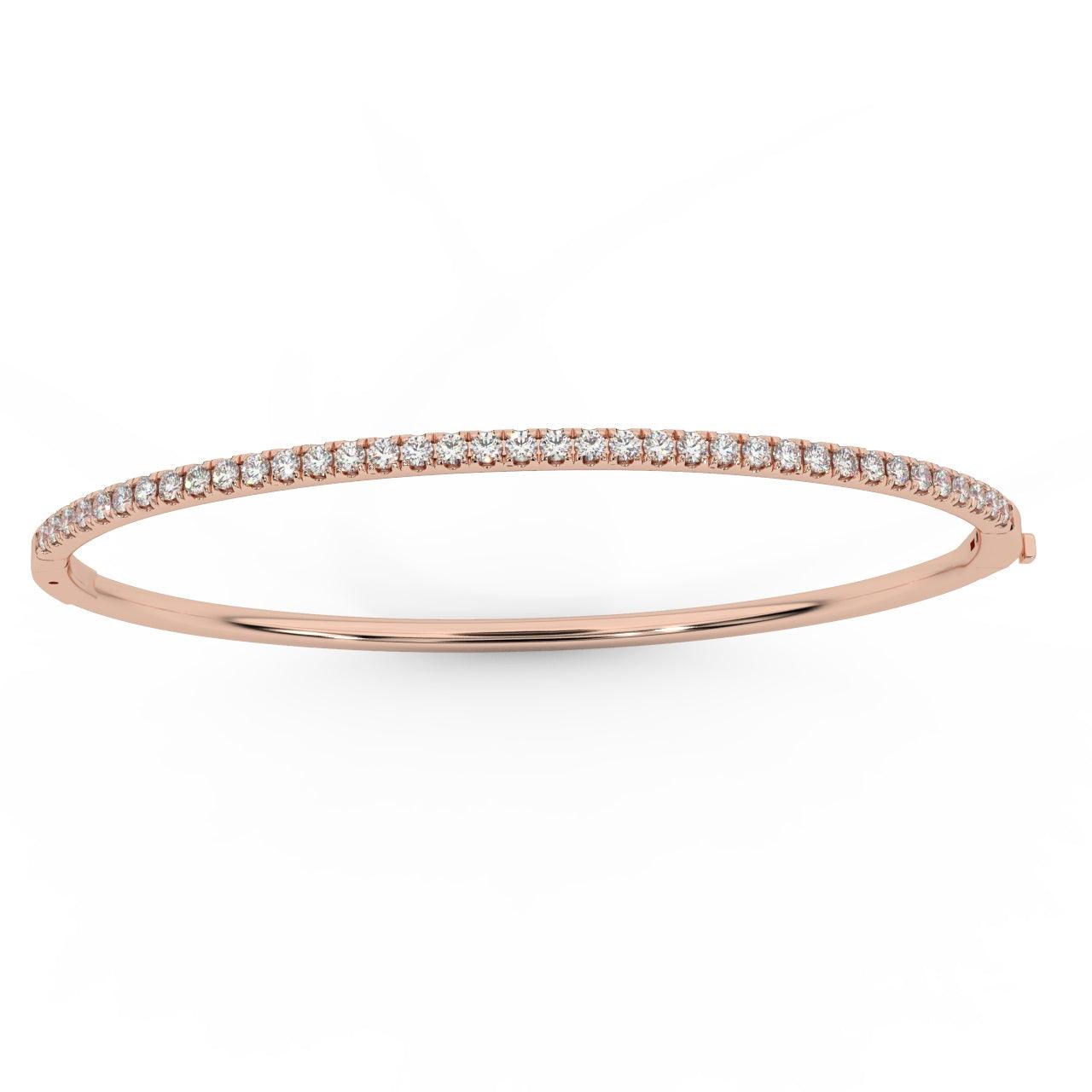 Classic Diamond Bangle for Womens in 18k Gold - 1.50 ct tw - Customize Your Own - Amada Diamonds