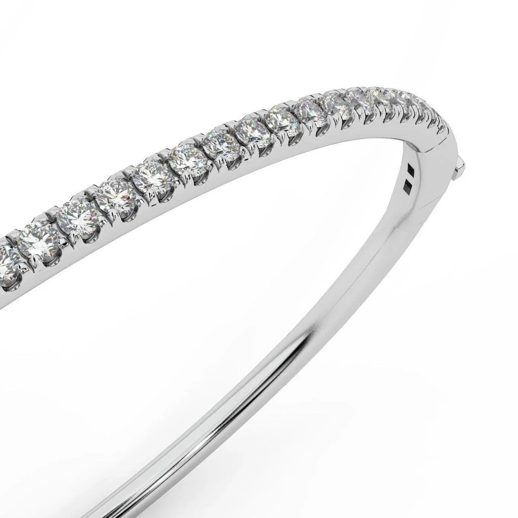 Classic Diamond Bangle for Womens in 18k Gold - 1.50 ct tw - Customize Your Own - Amada Diamonds