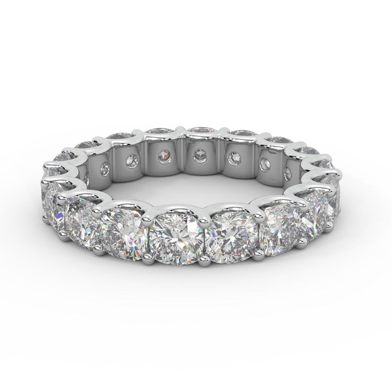 D/VS 5.50ct - 8.50ct Cushion Diamond Full Eternity Ring For Women in Platinum