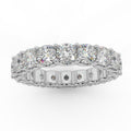 Certified Cushion Diamond U Prong Full Eternity Ring For Women in Platinum D-E/VS 5.00Ct - 6.50Ct