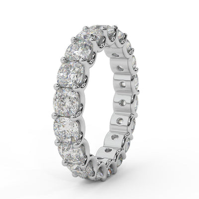 D/VS 5.50ct - 8.50ct Cushion Diamond Full Eternity Ring For Women in Platinum