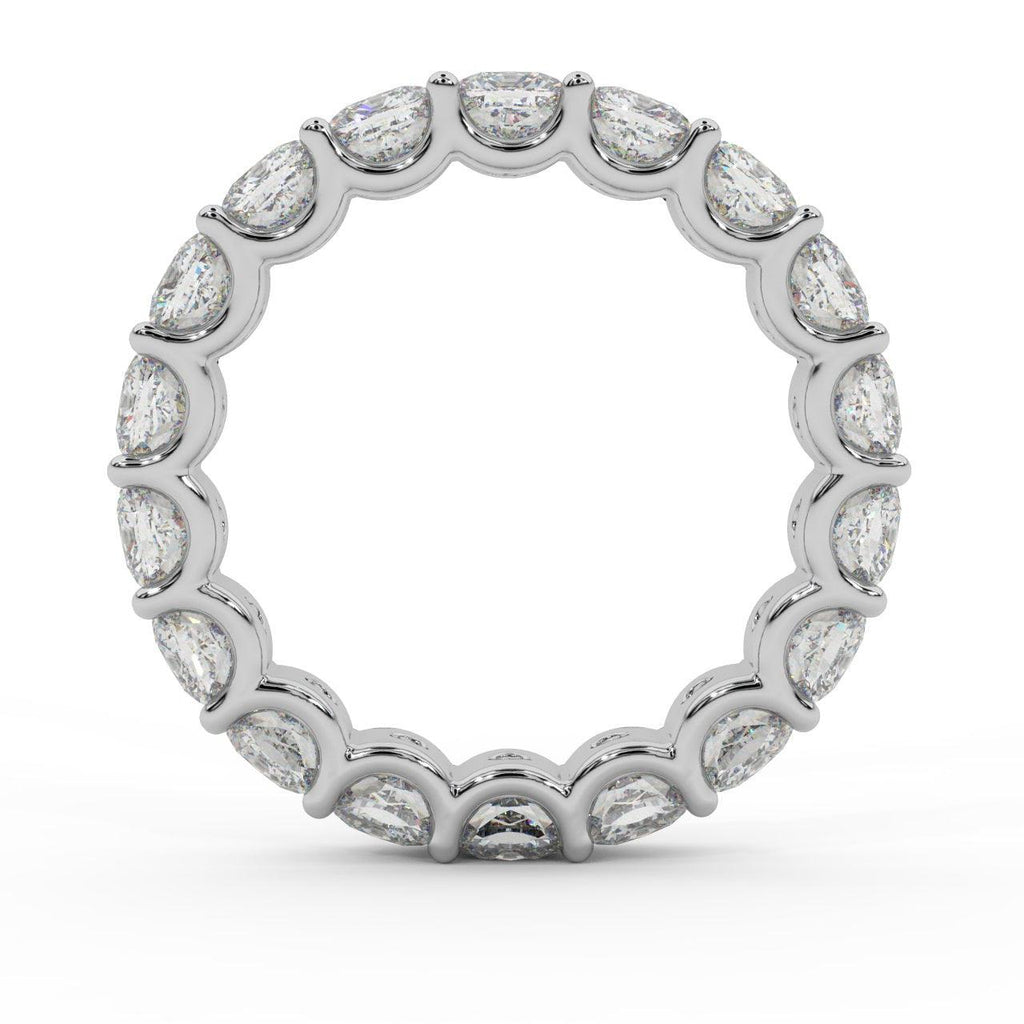Certified Cushion Diamond U Prong Full Eternity Ring For Women in Platinum D-E/VS 5.00Ct - 6.50Ct