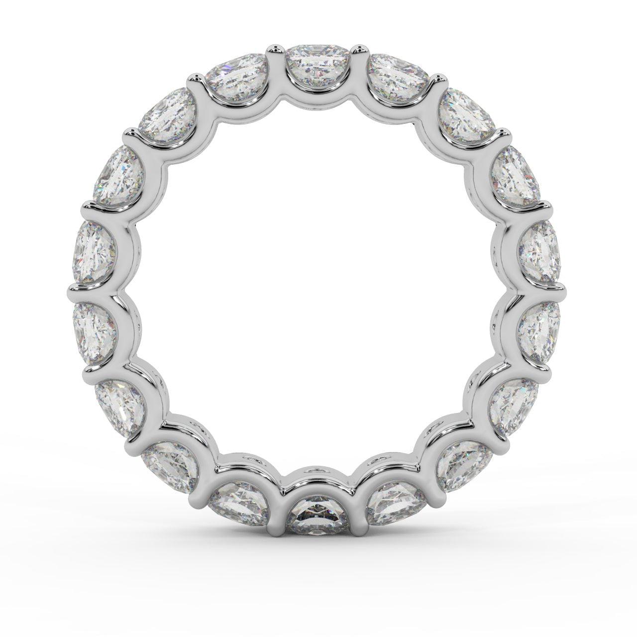 Certified Cushion Diamond U Prong Full Eternity Ring For Women in Platinum D-E/VS 5.00Ct - 6.50Ct