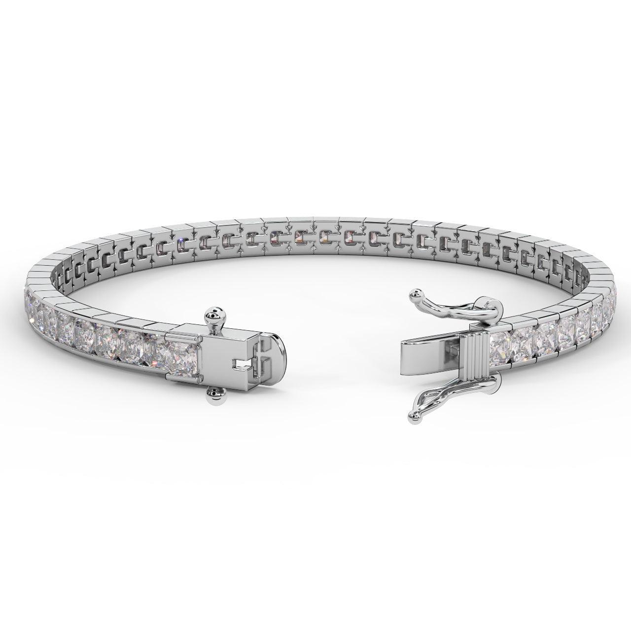 Asscher Diamond Tennis Bracelet for Womens in 18k Gold F/VS 4.00ct - 12.00ct