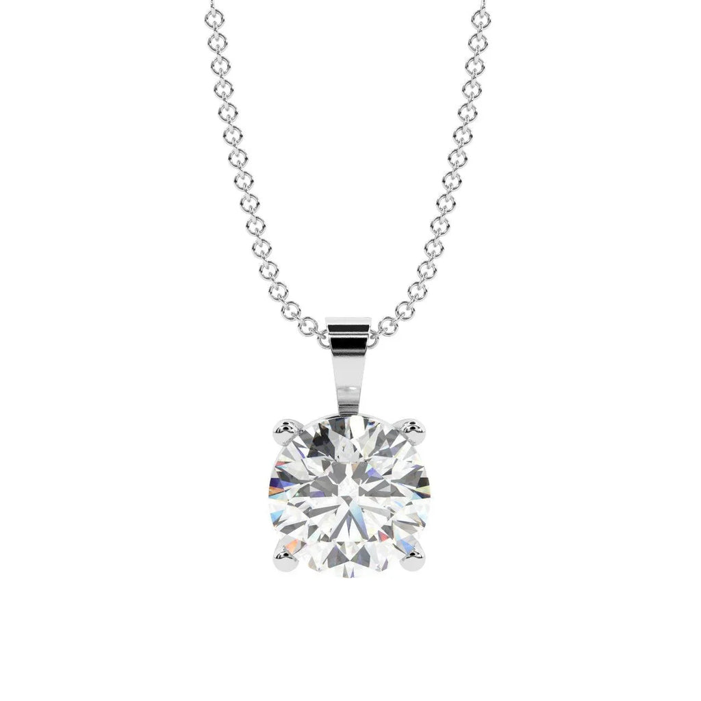 Certified Round Diamond Solitaire Pendant Necklace for Women - (0.70ct-1.00ct)