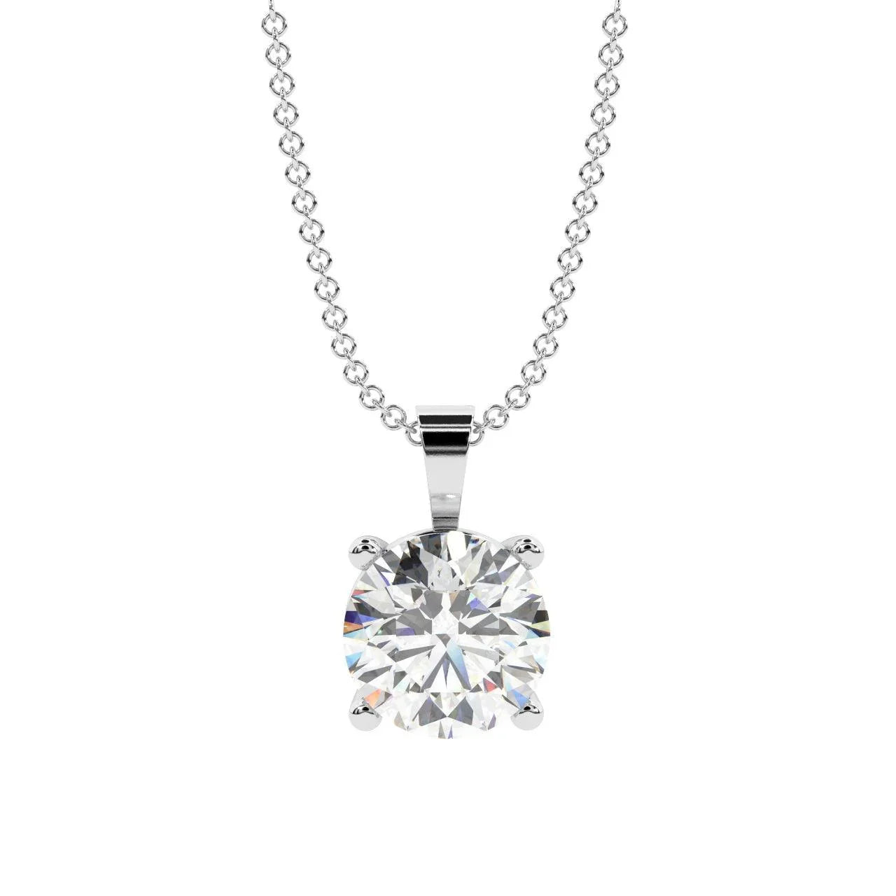 Certified Round Diamond Solitaire Pendant Necklace for Women - (0.70ct-1.00ct)