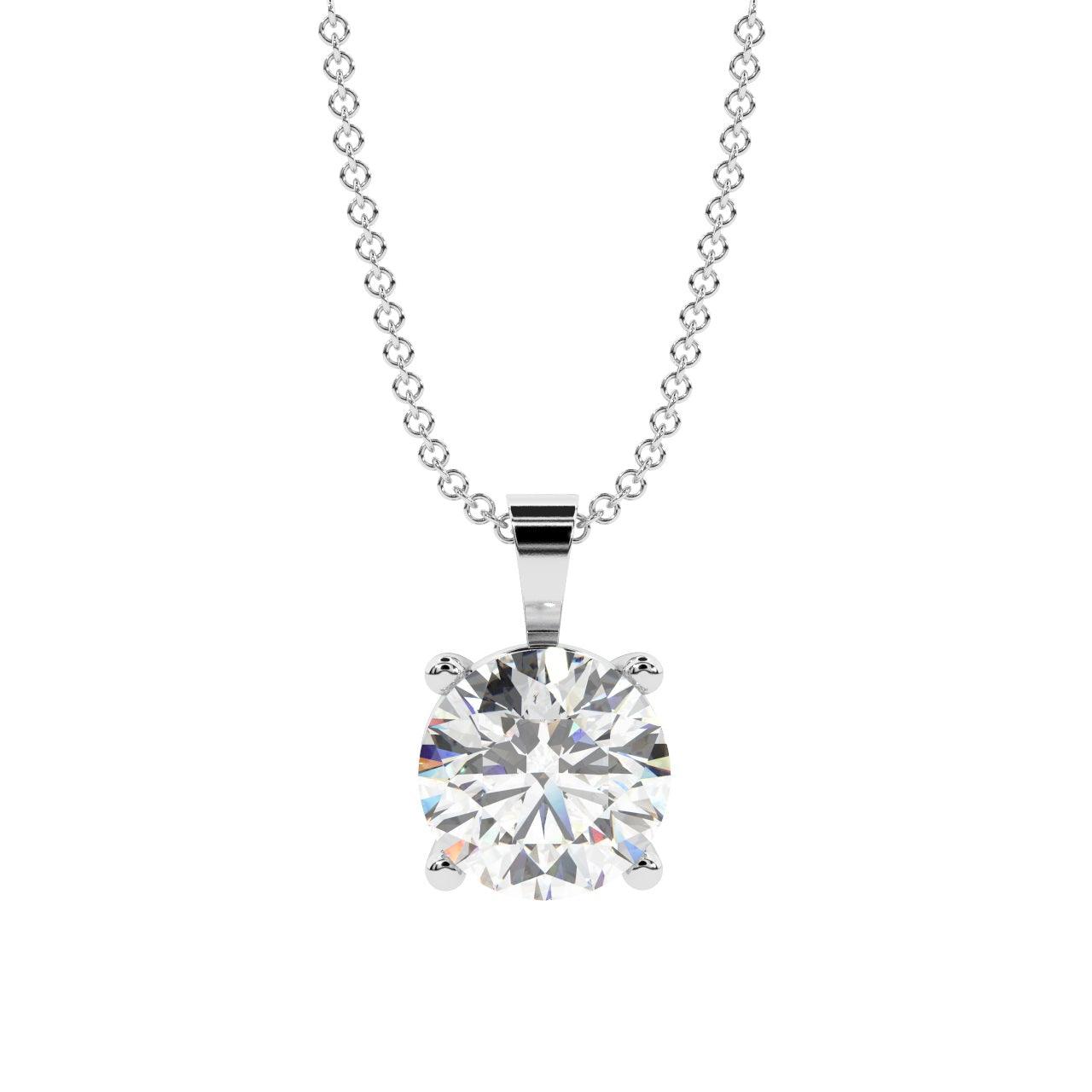 Certified 100% Natural Round Diamond Solitaire Pendant Necklace for Women - (0.70ct-1.00ct)