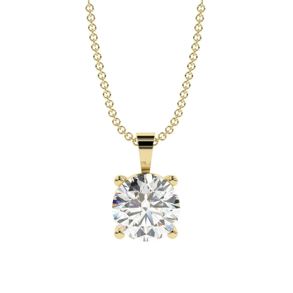 Certified Round Diamond Solitaire Pendant Necklace for Women - (0.70ct-1.00ct)