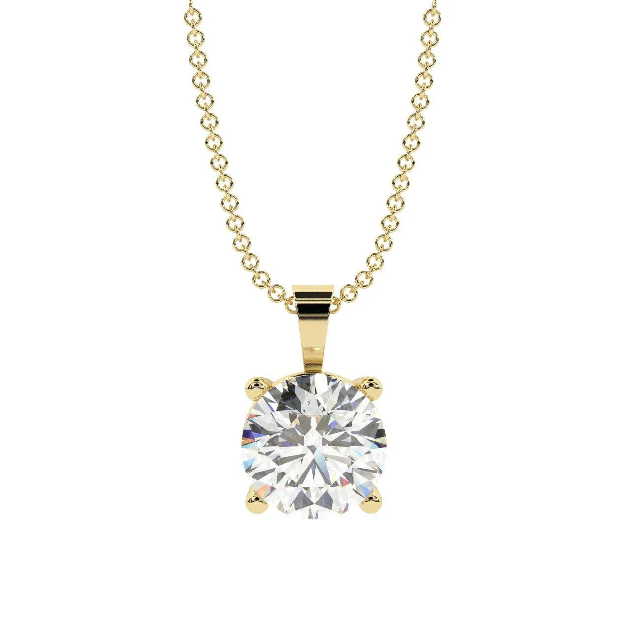 Certified Round Diamond Solitaire Pendant Necklace for Women - (0.70ct-1.00ct)