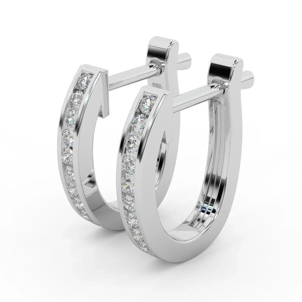 0.30 Carat Natural Round Diamond Hoop Earrings In White, Yellow, Rose Gold - Amada Diamonds