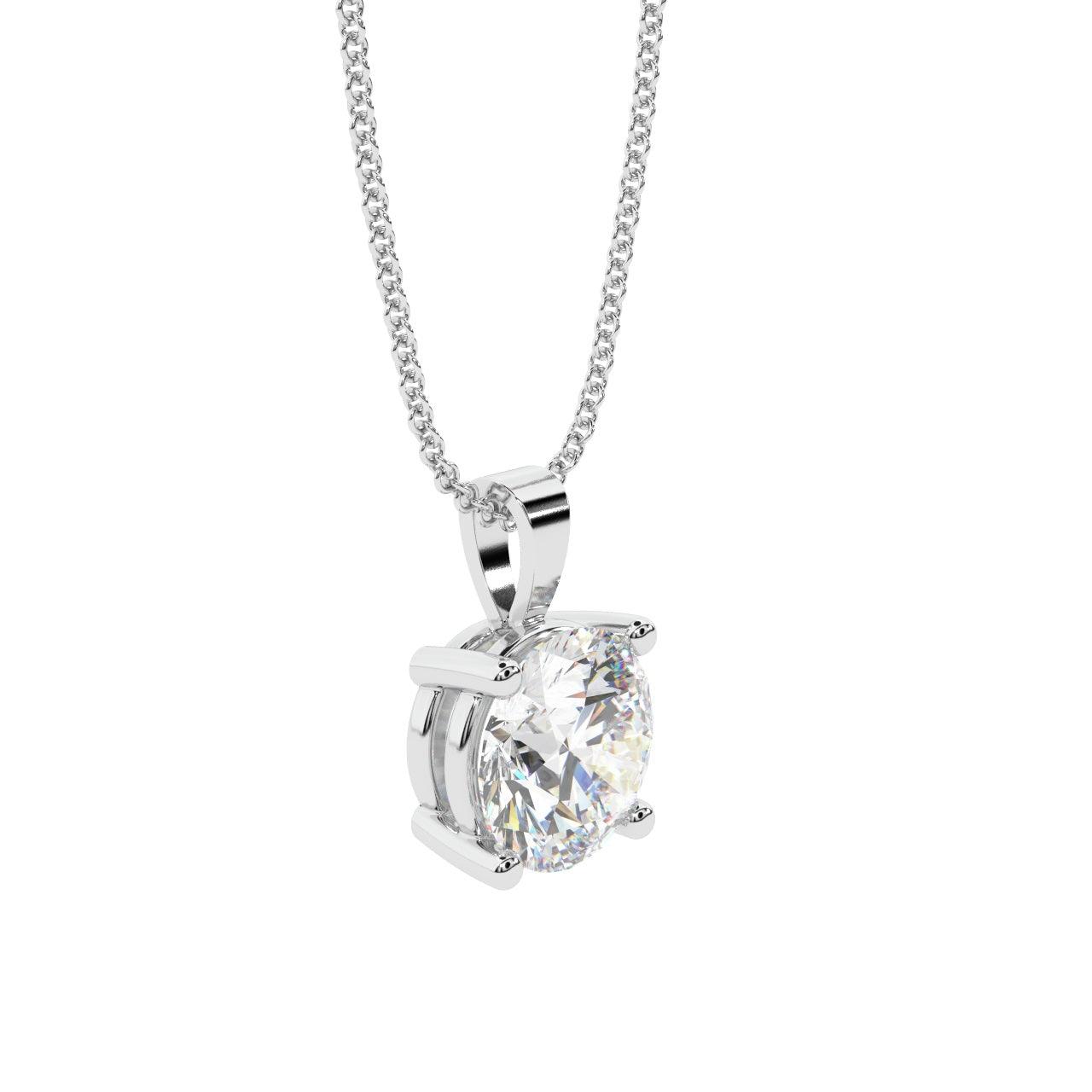 Certified 100% Natural Round Diamond Solitaire Pendant Necklace for Women - (0.70ct-1.00ct)