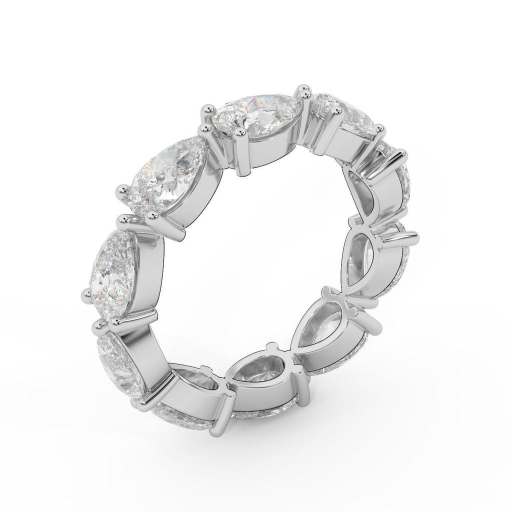 F/VS 3.00 Ct Certified Pear Diamond Full Eternity Ring in Hallmarked 18k Gold & Platinum