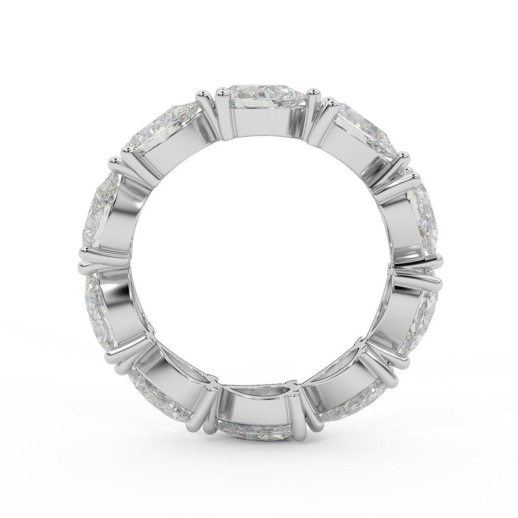 F/VS 3.00 Ct Certified Pear Diamond Full Eternity Ring in Hallmarked 18k Gold & Platinum