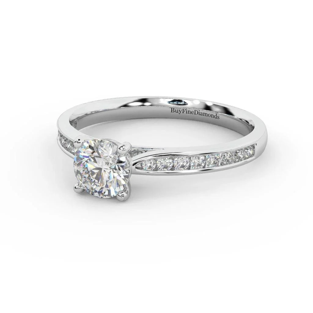 Round Diamond Channel Set Engagement Ring