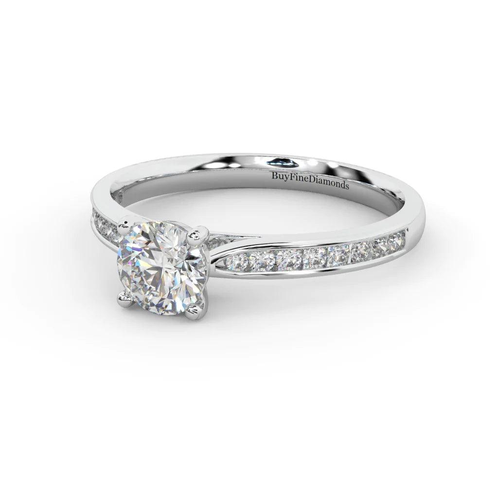 GIA 0.50Ct D/SI Round Diamond Channel Set Engagement Ring