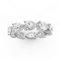 F/VS 3.00 Ct Certified Pear Diamond Full Eternity Ring in Hallmarked 18k Gold & Platinum