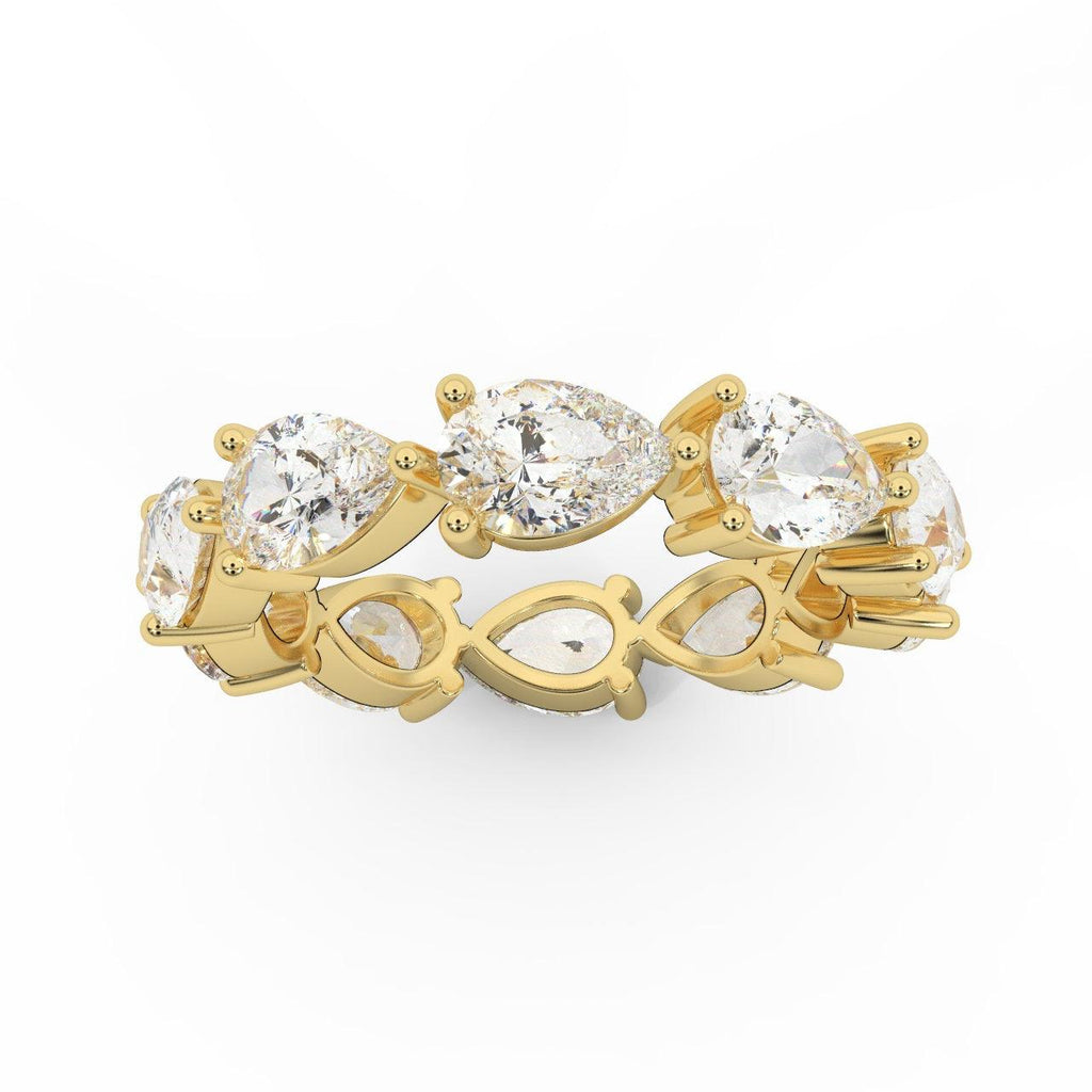 F/VS 3.00 Ct Certified Pear Diamond Full Eternity Ring in Hallmarked 18k Gold & Platinum