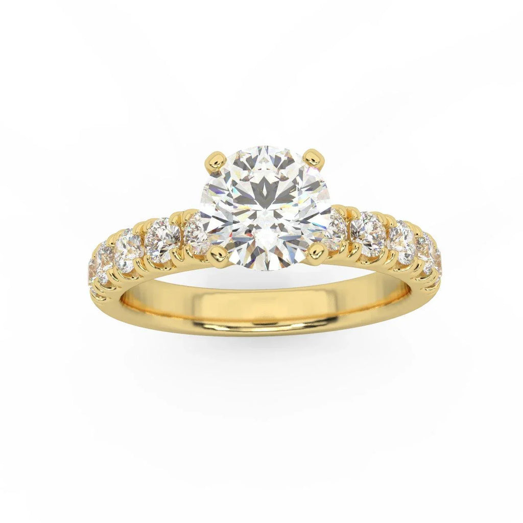 Round Diamond Engagement Ring - Micro Pave Set