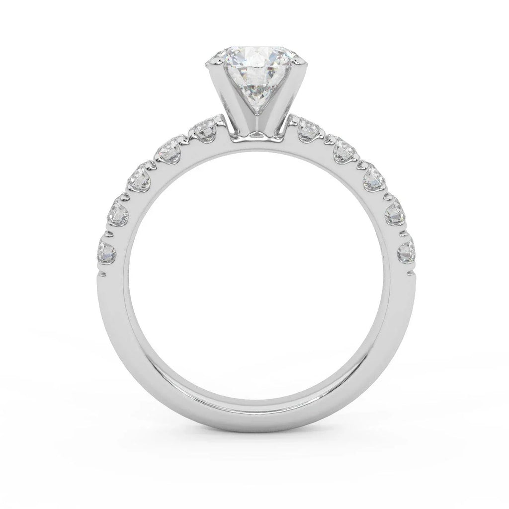 Round Diamond Engagement Ring - Micro Pave Set